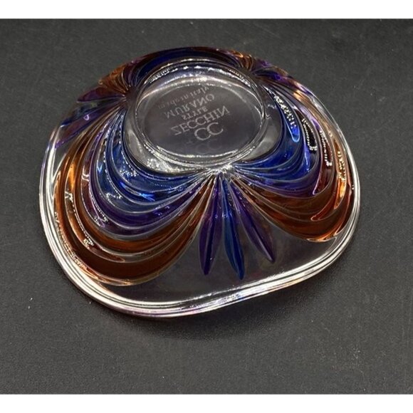 Murano Art Glass CC Zecchin Rainbow Venetian Trinket Dish 3.25” Signed - Picture 2 of 9